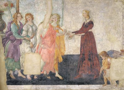 Venus and the Graces Offering Gifts to a Young Girl, 1486 (detail) by Sandro Botticelli